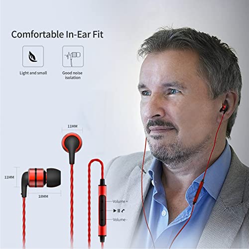 SoundMAGIC E80C Wired Earbuds with Microphone HiFi Stereo Audiophile Earphones Noise Isolating in Ear Headphones Comfortable Fit Super Bass Black Red