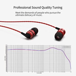 SoundMAGIC E80C Wired Earbuds with Microphone HiFi Stereo Audiophile Earphones Noise Isolating in Ear Headphones Comfortable Fit Super Bass Black Red