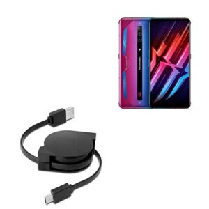 BoxWave Cable Compatible with Nubia Red Magic 6 Pro (Cable by BoxWave) - miniSync - USB-A to USB Type-C, Retractable Cable - USB-A to USB Type-C for Nubia Red Magic 6 Pro
