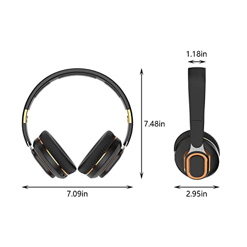 Bluetooth Headphone Foldable Wireless HiFi Stereo Earphone Noise Cancelling Headset Bass Type-c Gaming Sports Headset (Black)