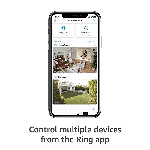 All-new Ring Stick Up Cam Plug-In 2-Pack with Echo Dot (Charcoal)