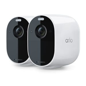 arlo essential spotlight camera – 2 pack – wireless security, 1080p video, color night vision, 2 way audio, wire-free, direct to wifi no hub needed, compatible with alexa, white – vmc2230