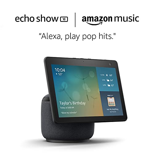 Echo Show 10 Charcoal and 6 months of Amazon Music Unlimited FREE w/ auto-renew