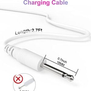 Bicmice USB DC Charging Cable 2.5mm DC Charger Cord 2.7Ft Replacement for Massager-2 Pack(White)