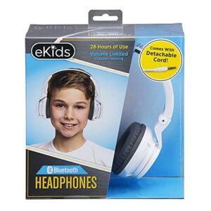 eKids Kids Bluetooth Headphones, Wireless Headphones with Microphone Includes Aux Cord, Volume Reduced Kids Foldable Headphones for School, Home, or Travel