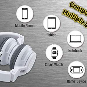 eKids Kids Bluetooth Headphones, Wireless Headphones with Microphone Includes Aux Cord, Volume Reduced Kids Foldable Headphones for School, Home, or Travel