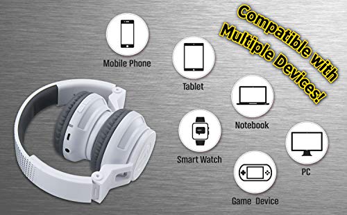 eKids Kids Bluetooth Headphones, Wireless Headphones with Microphone Includes Aux Cord, Volume Reduced Kids Foldable Headphones for School, Home, or Travel