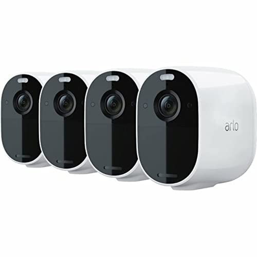 Arlo VMC2430-100NAR Essential Spotlight Wireless Camera (4 Pack) 1080p Video, Color Night Vision, 2 Way Audio, Direct to WiFi No Hub Needed – White (Renewed)