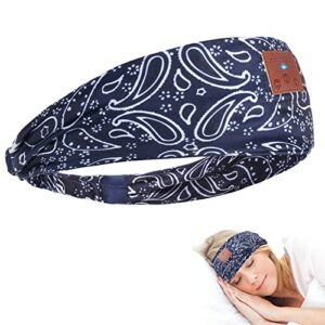 sleep headphones wireless headband, sleep headphones mask with ultra thin hd stereo speakers, headphone headband for training yoga running sleeping meditation(blue)