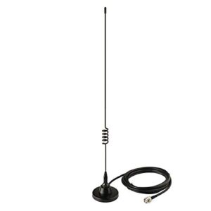 Bingfu HF VHF UHF Ham Radio Amateur Radio Mobile Radio Scanner Antenna Police Scanner Antenna Magnetic Base BNC Male Antenna Compatible with Uniden Bearcat Whistler Radio Shack Police Radio Scanner