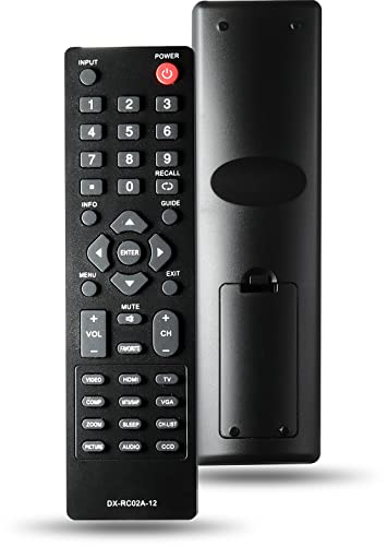 DX-RC02A-12 Universal Remote Control Compatible with All Dynex TV, Include LCD LED HDTV TVs