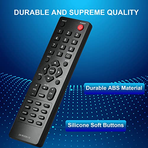 DX-RC02A-12 Universal Remote Control Compatible with All Dynex TV, Include LCD LED HDTV TVs