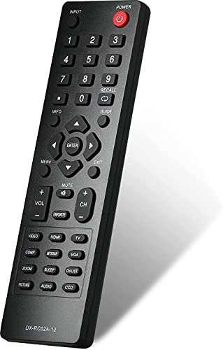 DX-RC02A-12 Universal Remote Control Compatible with All Dynex TV, Include LCD LED HDTV TVs