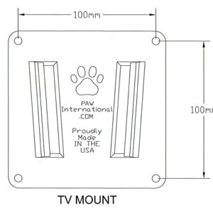 PAW International Single Black Polymer RV TV Bracket