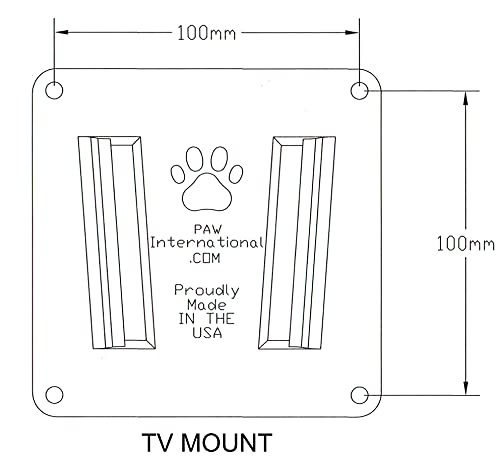 PAW International Single Black Polymer RV TV Bracket