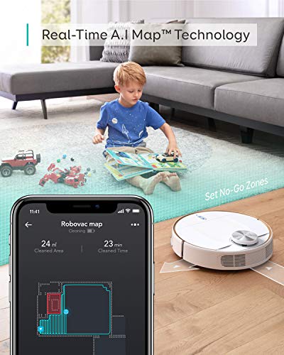 eufy by Anker, RoboVac L70 Hybrid, Robot Vacuum, iPath Laser Navigation, 2-in-1 Vacuum and Mop, Wi-Fi, Real-Time Mapping, 2200Pa Strong Suction, Quiet, for Hardwood Floor to Medium-Pile Carpets