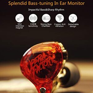 Better Whizzer OM1 in Ear Headphones, Noise-Isolating in Ear Monitors,Hi-Fidelity Stage Earphones,Wired Headset Tri-Frequency Alignment with 2 Pin Detachable Cable Natural Sound Earbuds