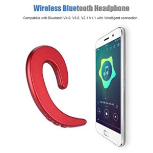 Ciglow Bluetooth Headphone, Wireless Hands Free Ear Hook Headset Painless Bone Conduction Earphone Waterproof Ergonomic Design Headset(red)