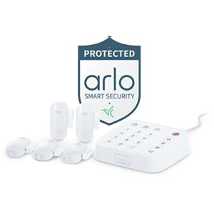 arlo home security system – wired keypad sensor hub, (5) 8-in-1 sensors, yard sign, 24/7 professional monitoring- no contract required, diy installation, alarm system for home security – ss1501