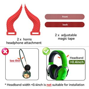 TOLUOHU Cool Horn Headphone Attachment for All Over-Ear Headphones, Cosplay Photo Gaming Headset Props for E-Sports Gamers & Audio Anchors with Adjustable Accessories ( Red )