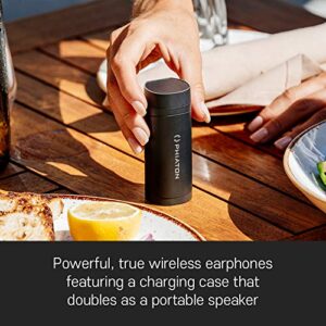 Phiaton Bolt BT 700 Bluetooth Earphones, True Wireless Earbuds with a Charging Speaker Case, Noise Reduction Earbuds, Stereo Sound, Dual MEMS Mic, Voice Command, 20 Hrs. Playtime, White