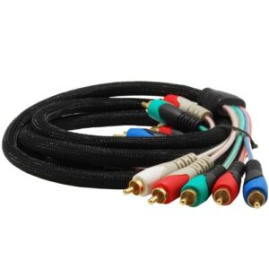 mediabridge component video cables with audio (6 feet) – gold plated rca to rca – supports 1080i