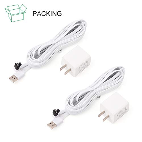 2Pack Power Cable for Arlo Pro and Arlo Pro 2, 16.4Ft/5m Weatherproof USB Cable, with Quick Charge 3.0 Power Adapter Continuously Charging Your Arlo Camera - by ALERTCAM