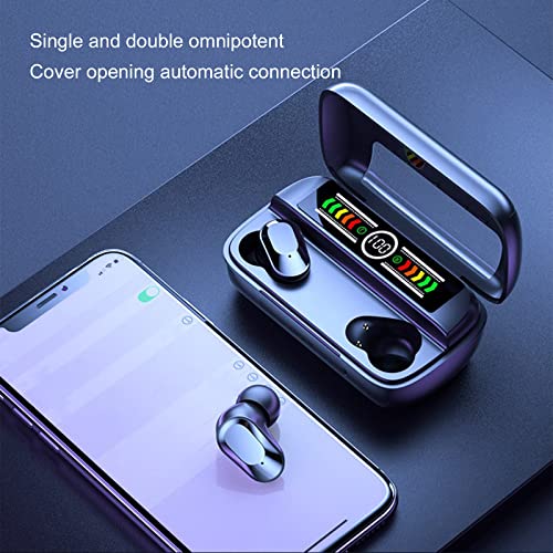 Kmonabie Bluetooth Earbuds Noise Cancelling, Wireless Bluetooth Headset, Mini Earplug Type Color Display Intelligent Digital Sports Headphone