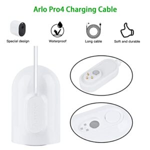 30FT Magnetic Charging Cable with Power Adapter for Arlo Pro4 and Ultra 2, Continuous Outdoor Power Supply for Your Arlo Security Camera (White)