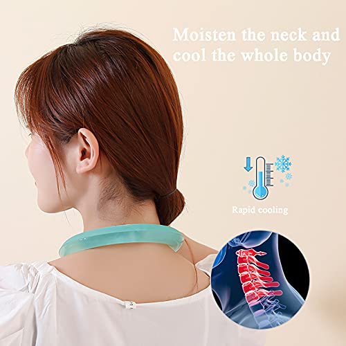 Toonshare Neck Cooling Tube, Cool Neck Ring Ice Pillow Cooling Neck Wraps, Summer Heatstroke Prevention Wearable Cooling Neck Hanging Ice Pad, Hands Free Cold Gel Ice Pack (Blue)