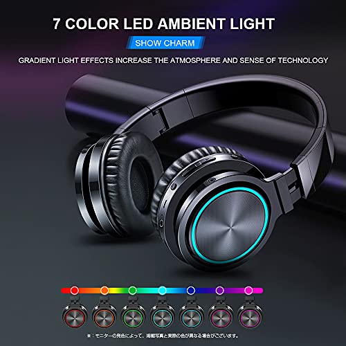 SLuB Wireless Headphones Over Ear Wireless Bluetooth Headphones Foldable Headphones 24H Playback Time CVC8.0 Microphone and Detachable Cable, Suitable for Adult, Child, TV, Travel, Home Office