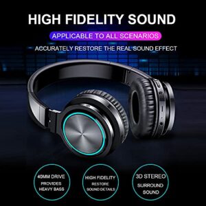 SLuB Wireless Headphones Over Ear Wireless Bluetooth Headphones Foldable Headphones 24H Playback Time CVC8.0 Microphone and Detachable Cable, Suitable for Adult, Child, TV, Travel, Home Office