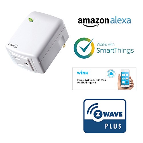 Leviton DZPA1-2BW Decora Smart Plug-in Outlet with Z-Wave Technology, White, Repeater/Range Extender