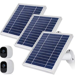 itodos solar panel works for arlo pro and arlo pro2 camera ,11.8feet power cable and adjustable mount (3 pack,silver)