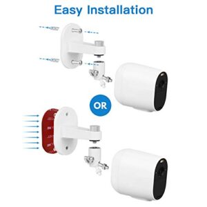 2Pack Security Wall Mount for Arlo Pro, Arlo Pro 2, Arlo Ultra, Arlo Pro 3, Arlo Go, Arlo Essential Spotlight Camera, Adjustable Indoor/Outdoor Mounting Bracket for Your Surveillance Camera (White)