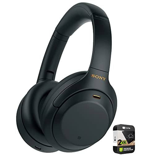 Sony WH1000XM4/B Premium Noise Cancelling Wireless Over-The-Ear Headphones (Renewed) Bundle with Premium 2 YR CPS Enhanced Protection Pack