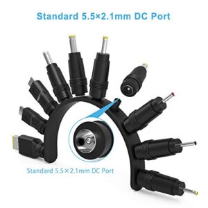 USB to DC Power Cable with 10pcs DC Barrel Jack Universal Laptop Power Adapter Tips USB 2.0 to DC 5.5x2.1mm Plug Charging Cord Kits Max 3A Compatible for Lenovo, Compatible for Asus and More