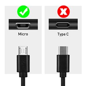 Toniwa 10Ft Micro-USB Charger Cords Cables for Samsung Galaxy Tab A 10.1"2016 SM-T580, Tab A 8.0" SM-T350/290/387, 9.7"SM-T550, 7.0"SM-T280; Tab E 9.6" 8.0"; Tab S, S2, 3, 4 Tablet Charging Cable 2Pcs
