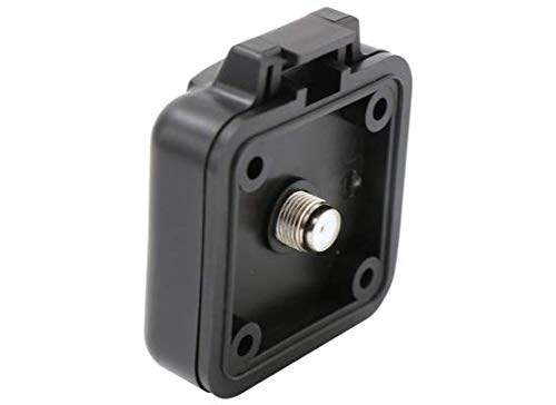 Furrion Mini TV/SAT Inlet Square with F-Type Connector for Coaxial Cable Feed; Marine Grade Weatherproof Sealing (Black) - FTVINB-BS