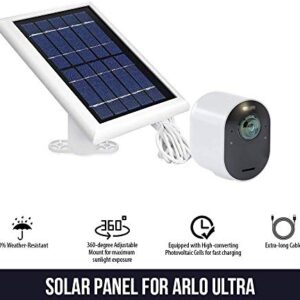 Wasserstein 2W 6V Solar Panel with 13.1ft/4m Cable Compatible with Arlo Ultra/Ultra 2, Arlo Pro 3/Pro 4, & Arlo Floodlight ONLY (3-Pack, White) - Camera Not Included