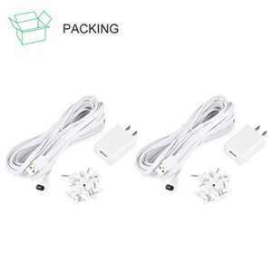 ALERTCAM 2Pack 16.4Ft/5m Power Adapter for Arlo Essential Spotlight, Weatherproof Outdoor Power Cable Continuously Charging Your Arlo Essential Camera - White
