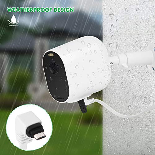 ALERTCAM 2Pack 16.4Ft/5m Power Adapter for Arlo Essential Spotlight, Weatherproof Outdoor Power Cable Continuously Charging Your Arlo Essential Camera - White