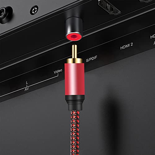 Digital Coaxial Audio Cable 20ft,1RCA Male to 1RCA Male Subwoofer Cable Nylon Braided RCA Video Cable for Subwoofer, Home Theater, HDTV, Hi-Fi Systems (20Ft)