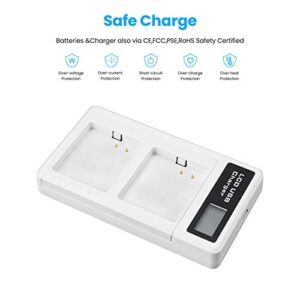 HSX Charging Station and 2- Pack 2440mAh Rechargeable Battery for Arlo Pro/Pro 2 Camera[7.2V/2440mAh/17.57Wh] (Charger Included)