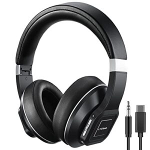 active noise cancelling headphones, ltxhorde wireless over ear bluetooth headphones with 40h playtime, 5 eq modes, deep bass, built-in hd microphone, foldable, comfortable fit for home, office, travel