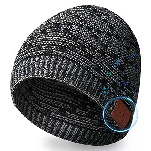 LinMeng Bluetooth Beanie Hat, Music Hat with Bluetooth Headphones Supports Hands-Free HD Music &Calling(black01)