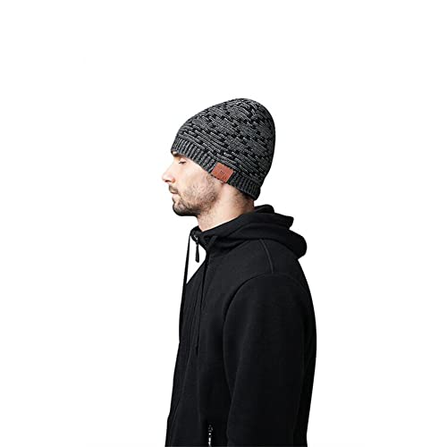 LinMeng Bluetooth Beanie Hat, Music Hat with Bluetooth Headphones Supports Hands-Free HD Music &Calling(black01)