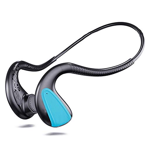 IKXO Waterproof Bone Conduction Headphones Bluetooth 5.0 Wireless Earbuds IPX8 Open Ear Underwater Bluetooth Gym Headphones with Microphone for Swimming Running, Sports