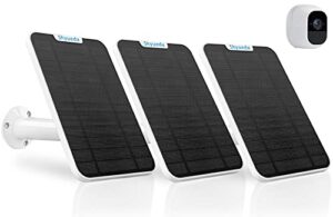 4w solar panel charging compatible with arlo pro 2 only, with 13.1ft waterproof charging cable, ip65 weatherproof,includes secure wall mount（3-pack)(not compatible with arlo pro)