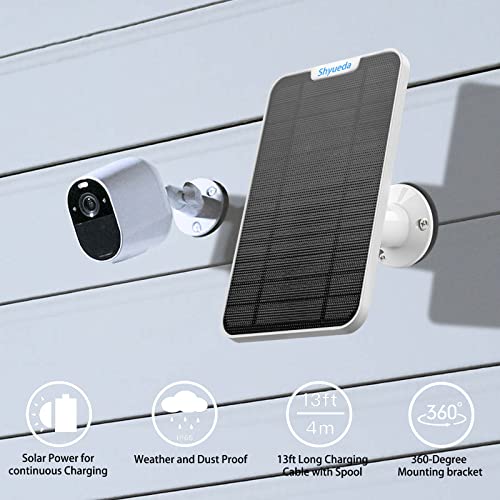 4W Solar Panel Charging Compatible with Arlo Essential Spotlight / XL Cameras Only, with 13.1ft Waterproof Charging Cable, IP65 Weatherproof ,Includes Secure Wall Mount(3-Pack)(Micro USB Type)